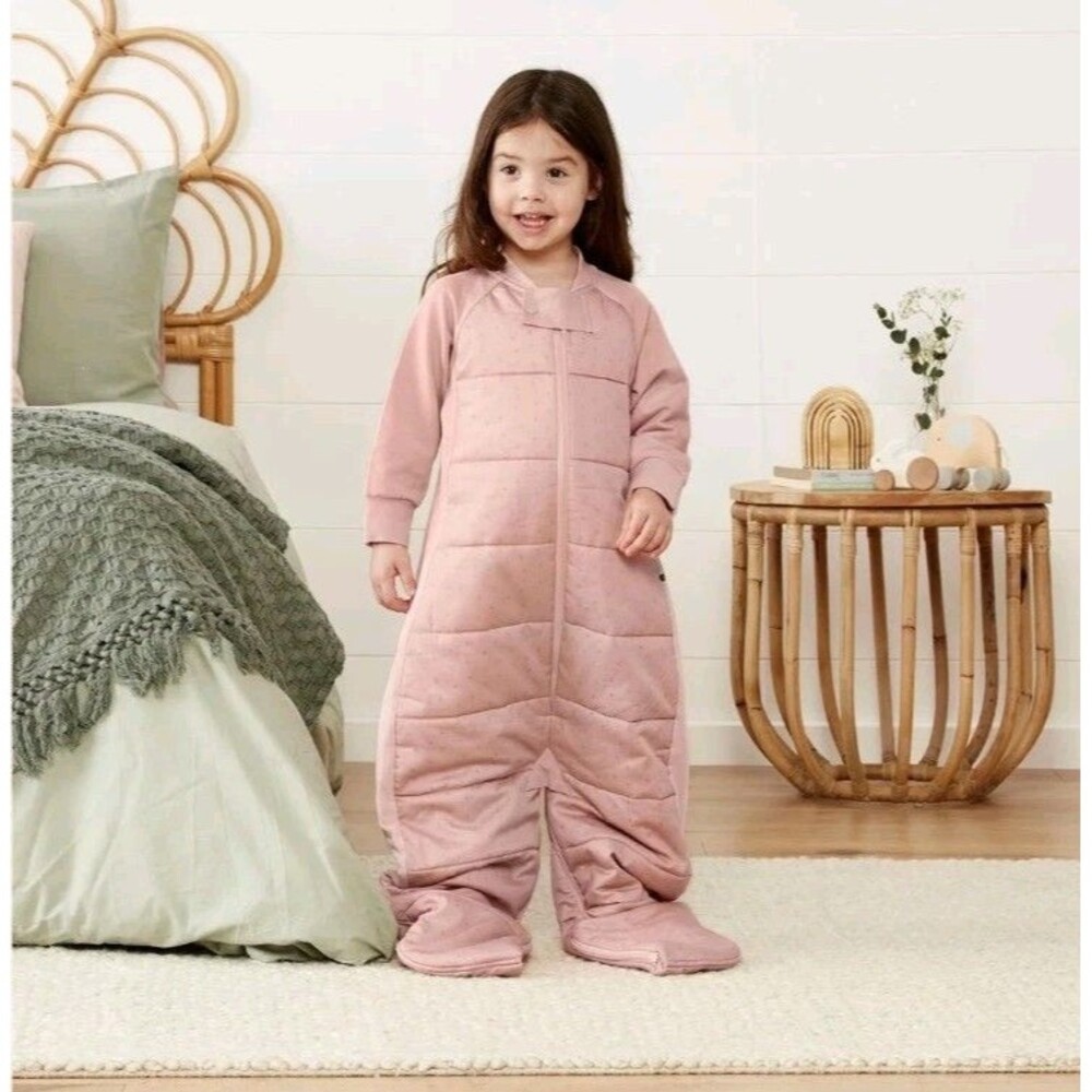 ErgoPouch Sleep Suit Sack 2.5 TOG Cotton Pink Berries, Size 2-4 years Old